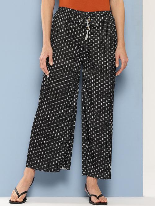 women printed mid rise ankle length straight palazzo - 21901215 - Very Small Image - 1