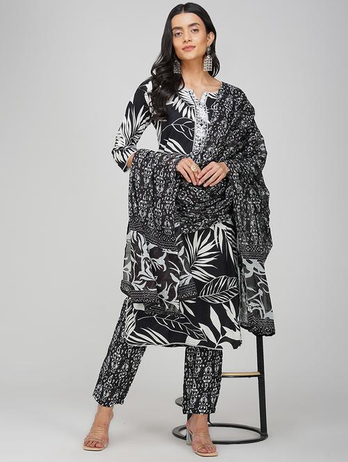 women three quarter sleeve kurta pant with dupatta set - 21901368 - Very Small Image - 1