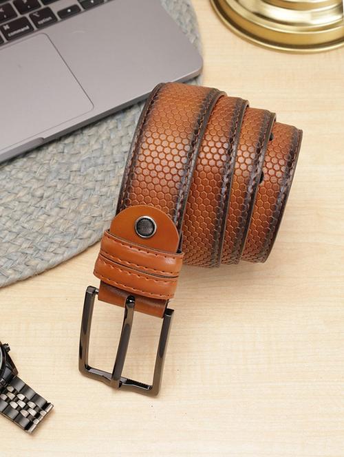 men tan textured belt - 21904632 - Very Small Image - 1