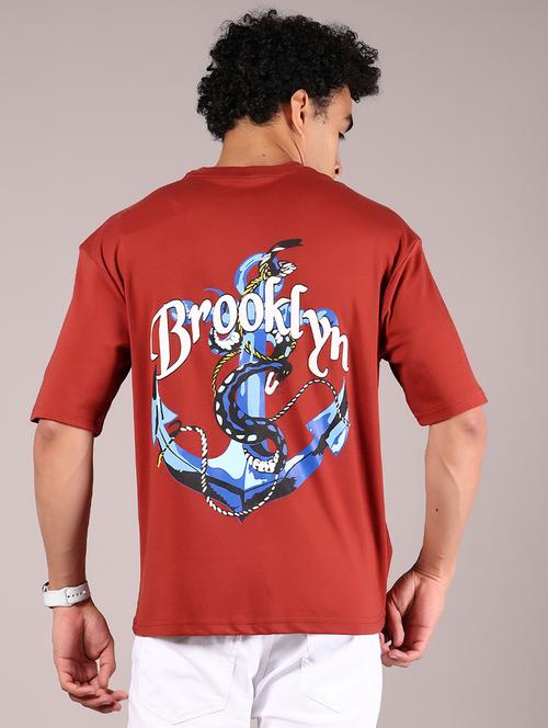 men front & back print round neck regular fit t-shirt - 21906585 - Very Small Image - 1