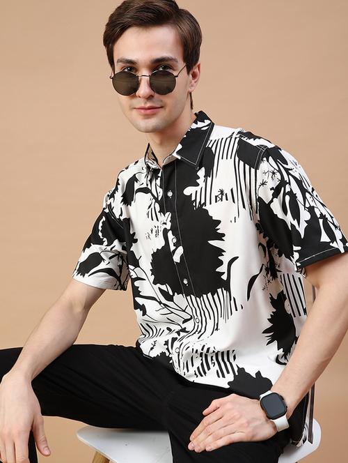men printed collared short sleeve casual shirt - 21906809 - Very Small Image - 1
