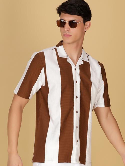 men striped short sleeve regular fit casual shirt - 21906821 - Very Small Image - 1