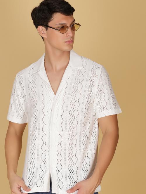 men self design short sleeve regular fit casual shirt - 21906861 - Very Small Image - 1