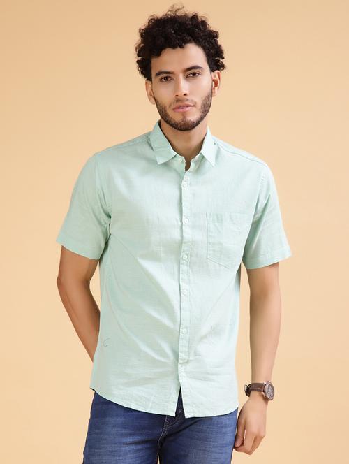 green cotton casual shirt - 21906886 - Very Small Image - 1