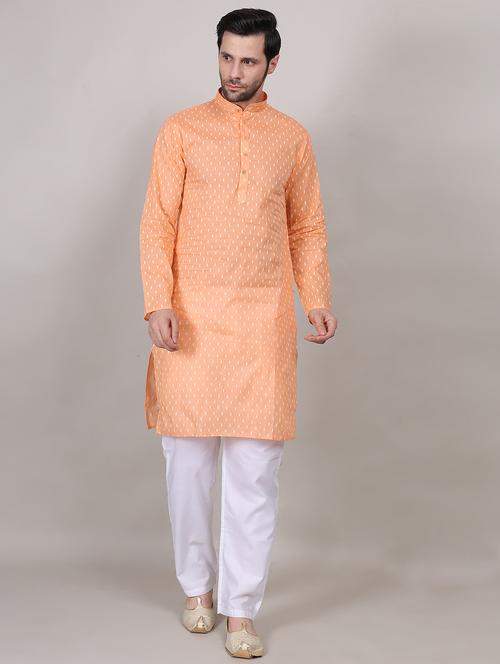 men self design mandarin neck kurta with trousers ethnic wear set - 21909576 - Very Small Image - 1