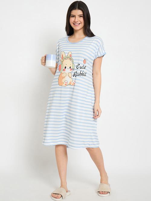 women printed short sleeves sleepshirt - 21911582 - Very Small Image - 1