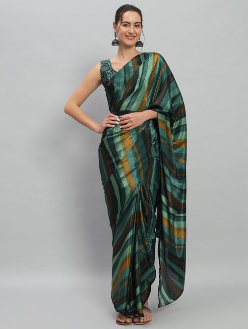 women striped ready to wear saree with blouse - 21911870 - Very Small Image - 1