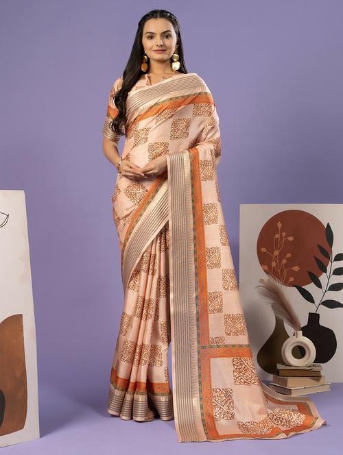 women printed casual wear saree with blouse - 21911995 - Very Small Image - 1