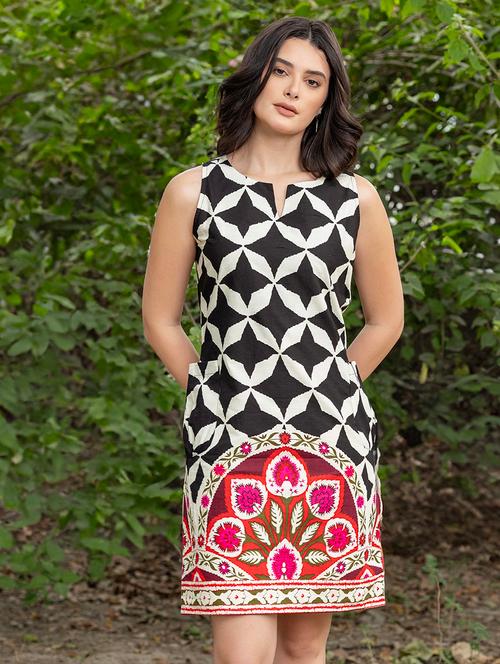 women printed sleeveless straight dress - 21917258 - Very Small Image - 1