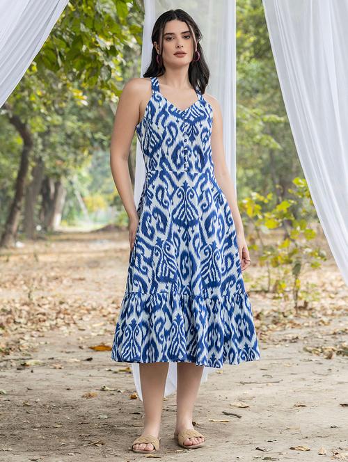 women printed sleeveless tiered dress - 21917262 - Very Small Image - 1