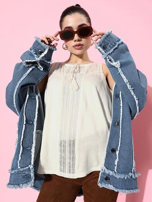 women white solid tie-up neck sleeveless top - 21918213 - Very Small Image - 1