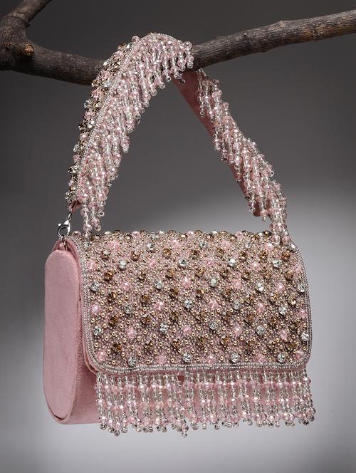 pink suede fold over clutch - 21918650 - Very Small Image - 1