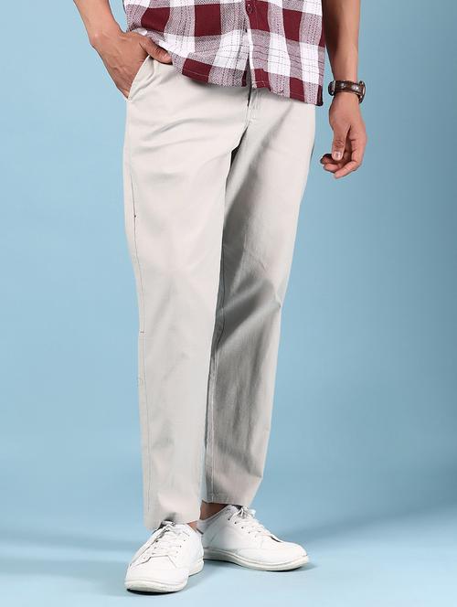 men solid mid rise regular fit chinos  - 21922906 - Very Small Image - 1