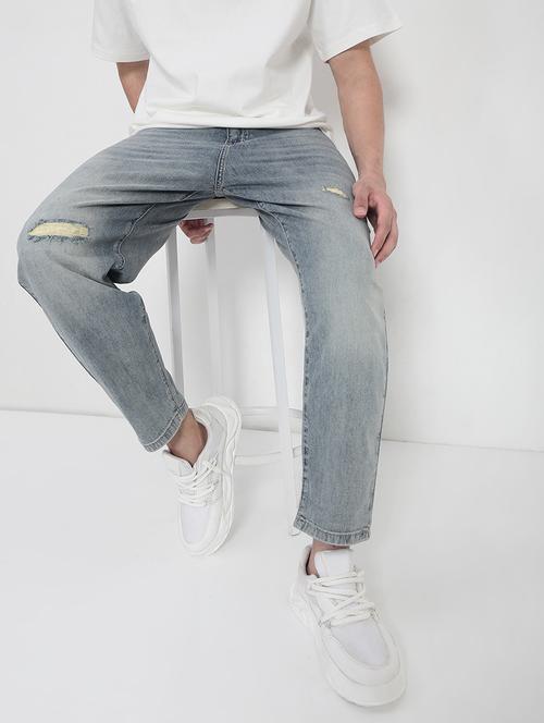 men distressed mid rise straight fit jean - 21923951 - Very Small Image - 1