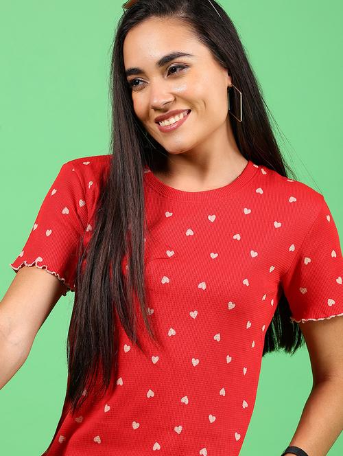 women printed short sleeves regular top - 21924582 - Very Small Image - 1