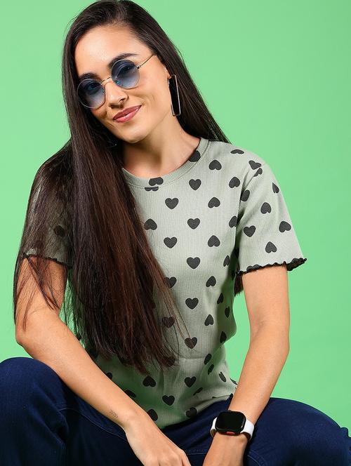 women printed short sleeves regular top - 21924586 - Very Small Image - 1