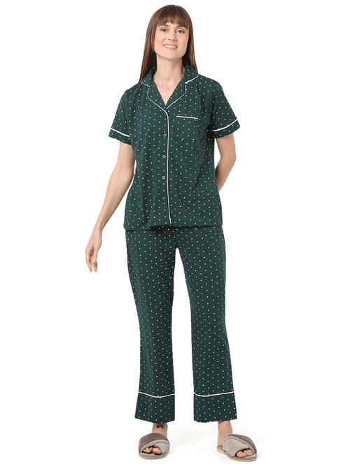 women polka doted nightwear pyjama set - 21924587 - Very Small Image - 1