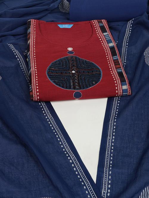 women geometric printed unstitched suit set - 21925579 - Very Small Image - 1