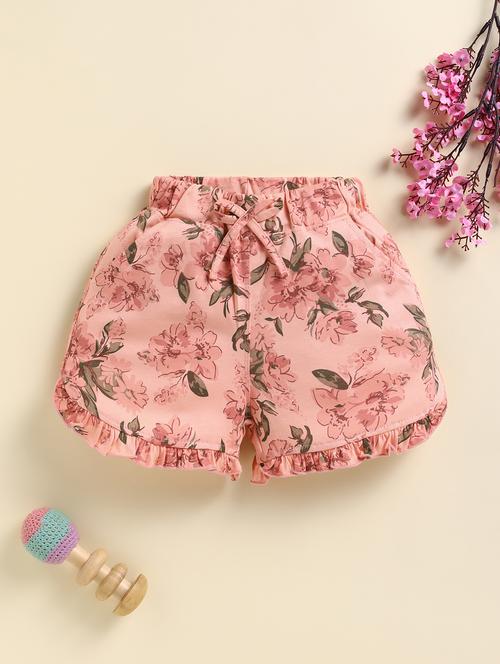 girls floral printed mid rise short - 21925854 - Very Small Image - 1