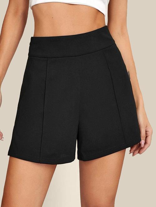 women solid high rise short - 21926658 - Very Small Image - 1