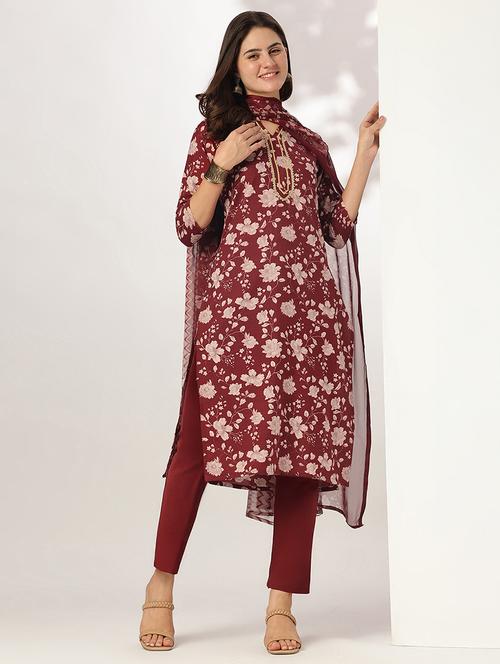 women three quarter sleeve kurta pant with dupatta set - 21926839 - Very Small Image - 1
