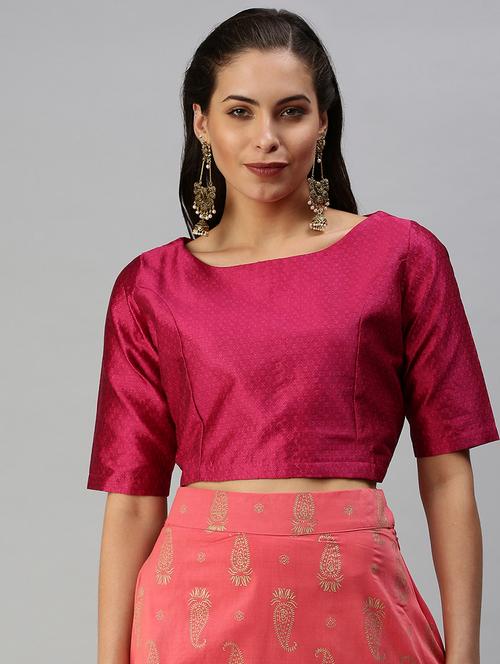 women pink short sleeve stitched blouse - 21930484 - Very Small Image - 1