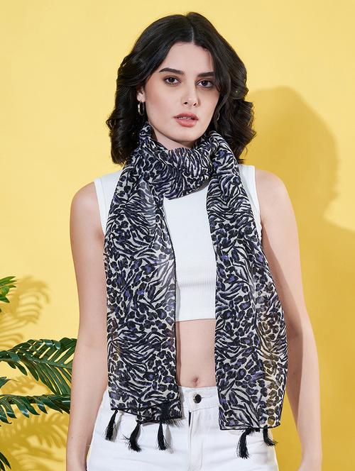women black animal printed scarf - 21930733 - Very Small Image - 1