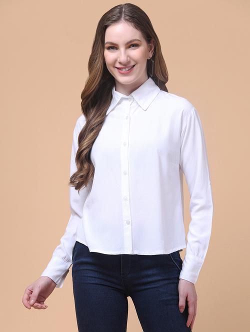 women solid collared long sleeve shirt - 21931959 - Very Small Image - 1