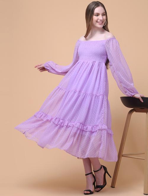 women self designed puff sleeve tiered dress - 21931974 - Very Small Image - 1
