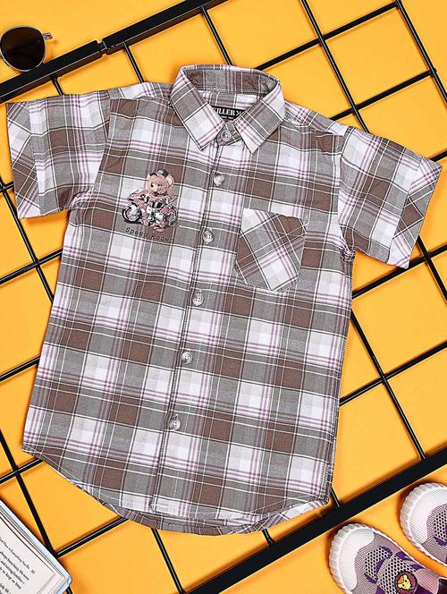 boys checkered short sleeve casual shirt - 21934717 - Very Small Image - 1