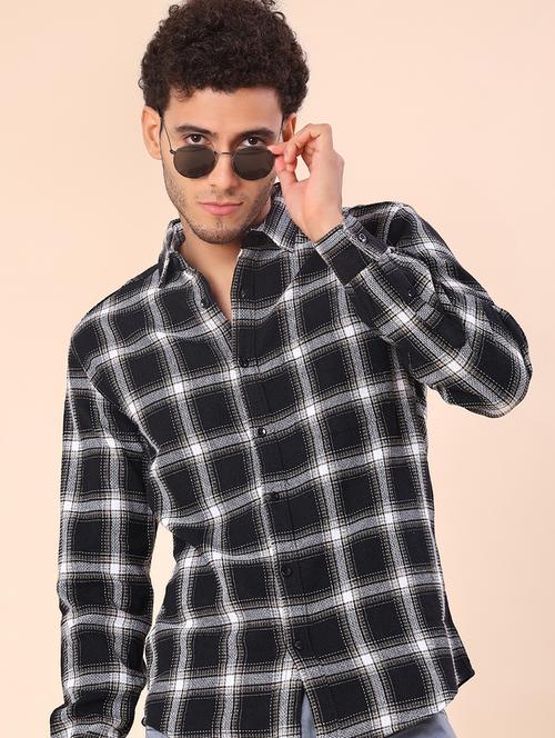 men checkered long sleeve regular fit casual shirt - 21936291 - Very Small Image - 1
