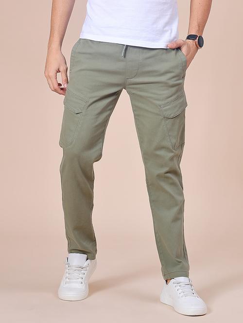 men solid mid rise cargo - 21936317 - Very Small Image - 1