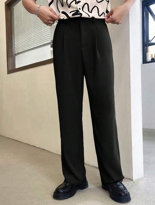 women solid mid rise pleated casual trouser - 21937103 - Very Small Image - 1