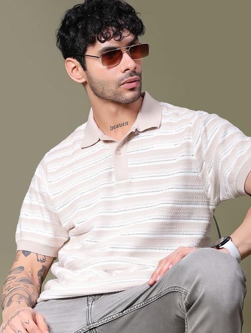 Men Striped Short Sleeve Regular Fit Polo T-shirt - 21938500 - Very Small Image - 1