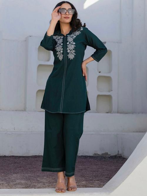 women three quarter sleeve ethnic co-ord set - 21944702 - Very Small Image - 1