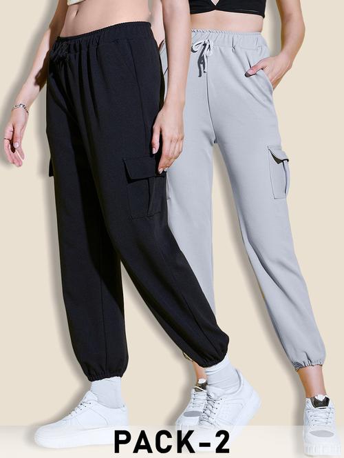 women pack of 2 solid mid rise cargo - 21946785 - Very Small Image - 1