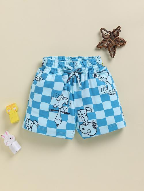 girls checkered mid rise shorts - 21947608 - Very Small Image - 1