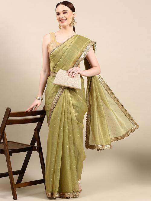 women self design bordered saree with blouse - 21949726 - Very Small Image - 1