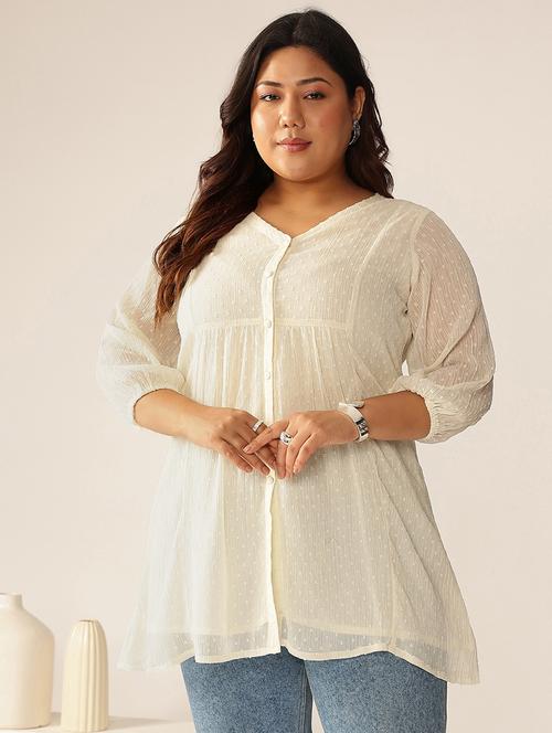 women plus size self designed a-line top - 21950103 - Very Small Image - 1