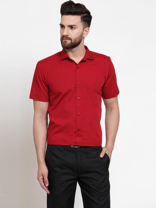 men solid short sleeve slim fit casual shirt - 21951813 - Very Small Image - 1