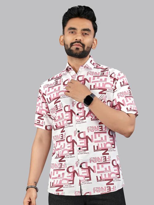 men printed short sleeve regular fit casual shirt - 21957786 - Very Small Image - 1