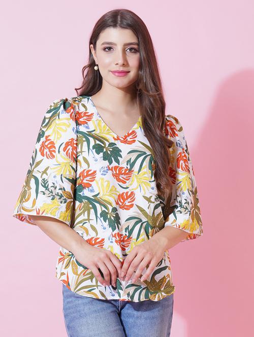 women floral print puff sleeve regular top - 21959261 - Very Small Image - 1