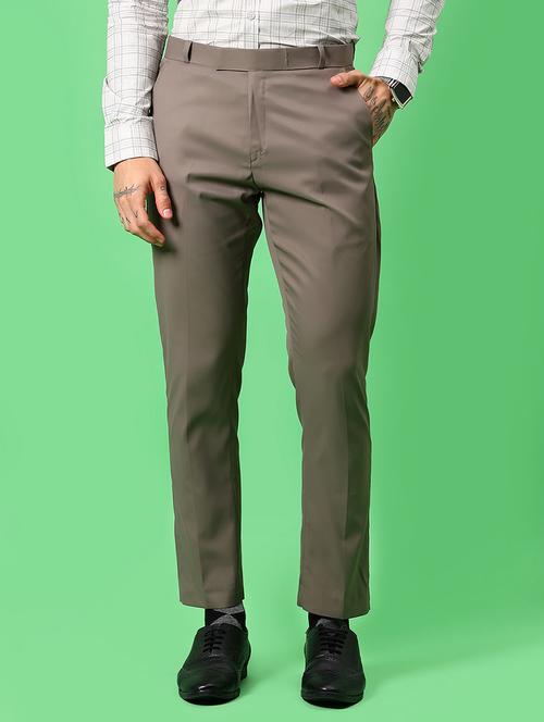 men solid mid rise regular fit formal trouser - 21959337 - Very Small Image - 1