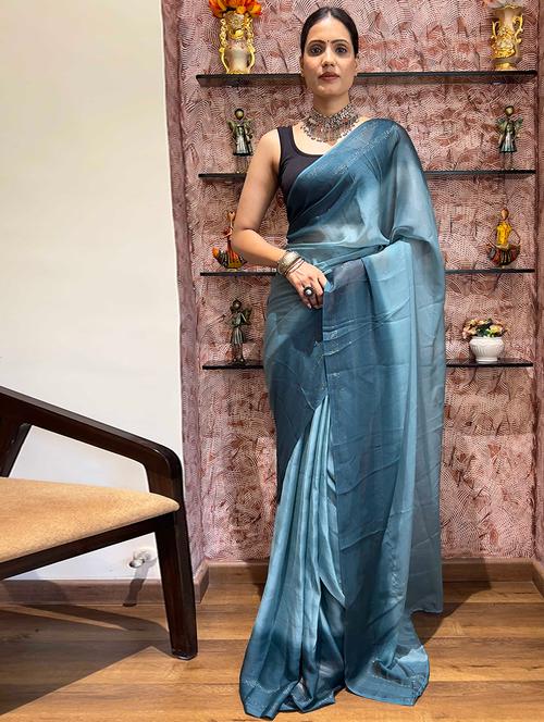women ombre ready to wear saree with blouse - 21960358 - Very Small Image - 1