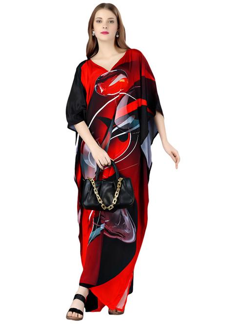 Women Printed Kimono Sleeve Kaftan Dress - 21960639 - Very Small Image - 1