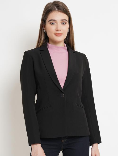 women solid long sleeve single breasted blazer - 21962092 - Very Small Image - 1