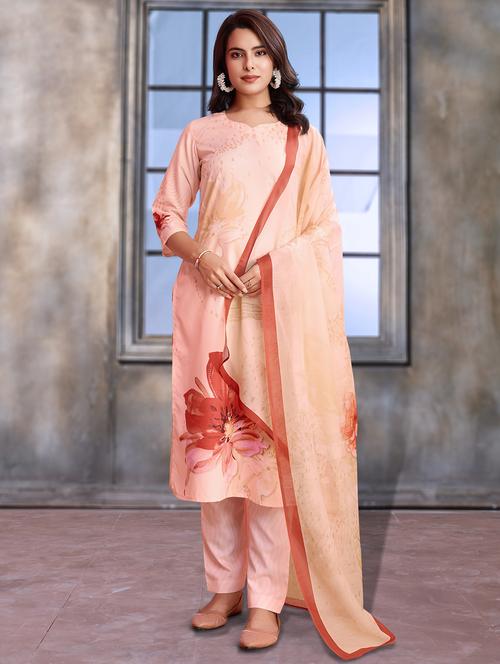 women three quarter sleeve kurta pant with dupatta set - 21963500 - Very Small Image - 1