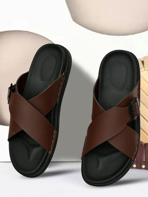 men solid slip on sandal - 21966217 - Very Small Image - 1