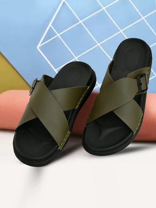men solid slip on sandal - 21966218 - Very Small Image - 1