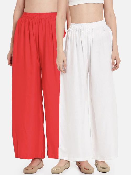 women pack of 2 solid flared palazzo - 21966951 - Very Small Image - 1